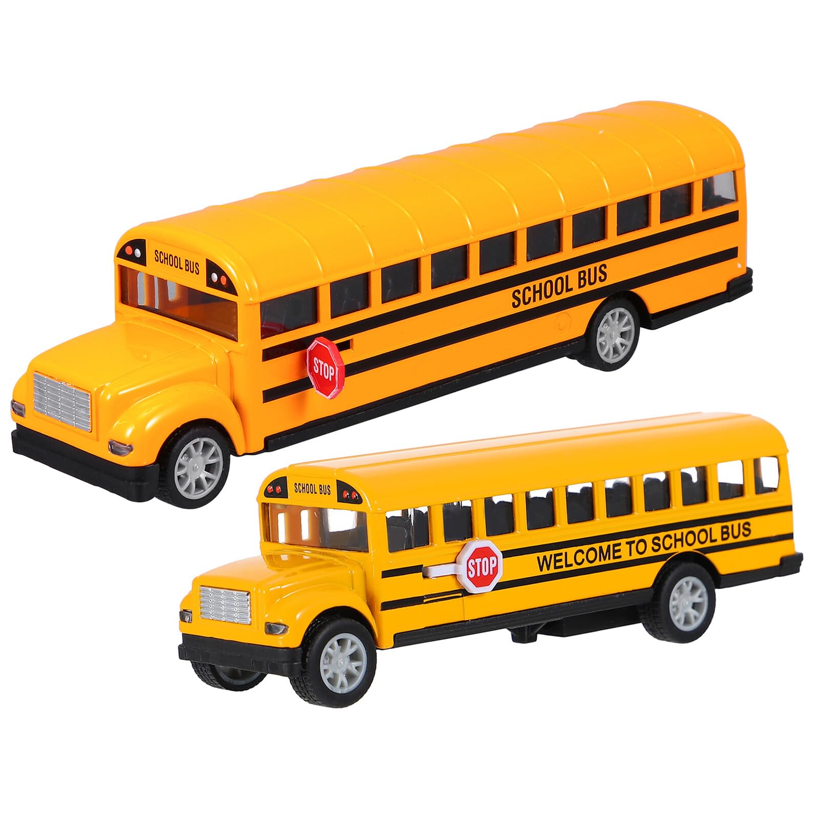 GARVALON Jouet de Bus Scolaire Miniature Jaune en Alliage 2 Pièces