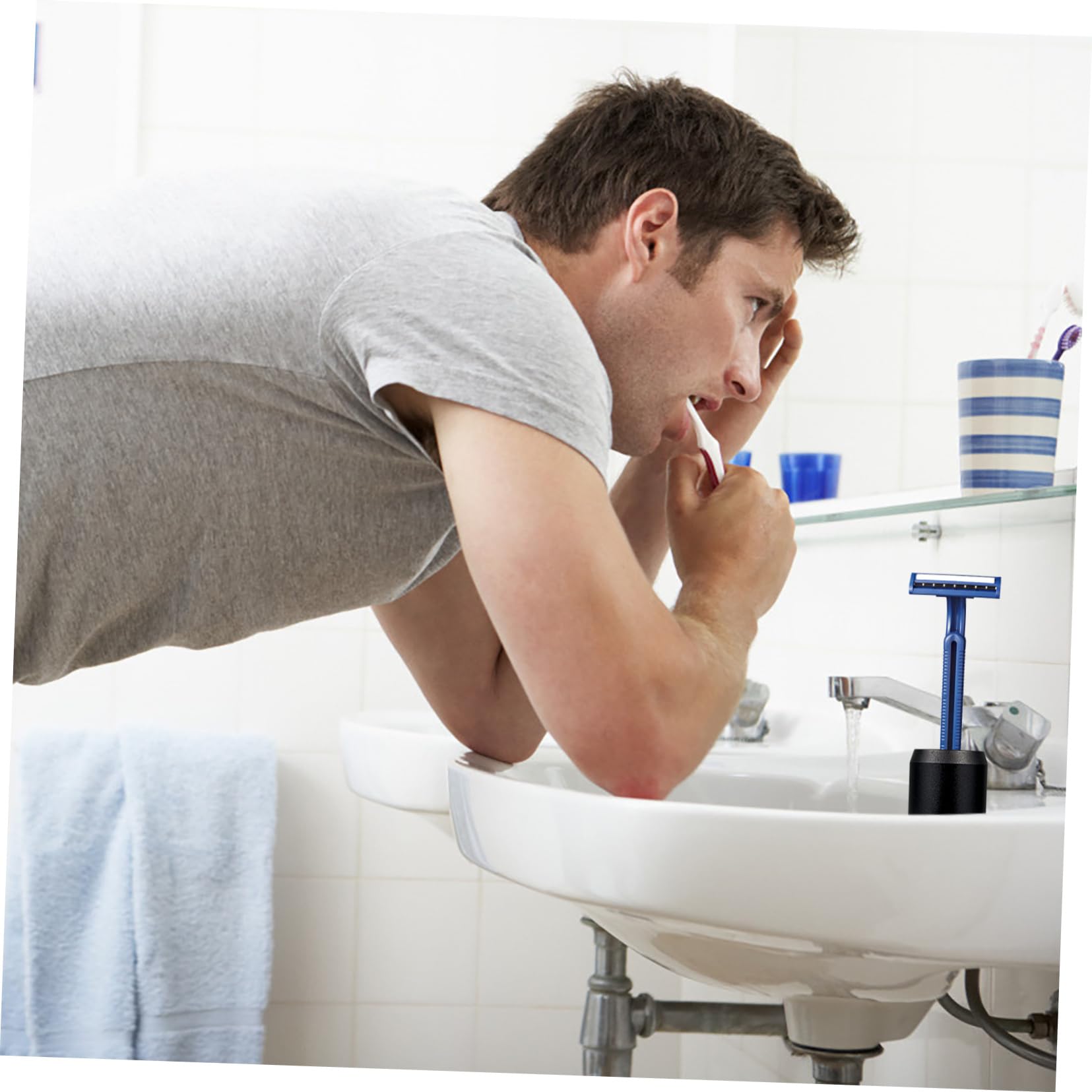 Healeved 3pezzi Per Rasoio Base Per Rasoio Design Per Organizzazione Per Mantenere Lavabo
