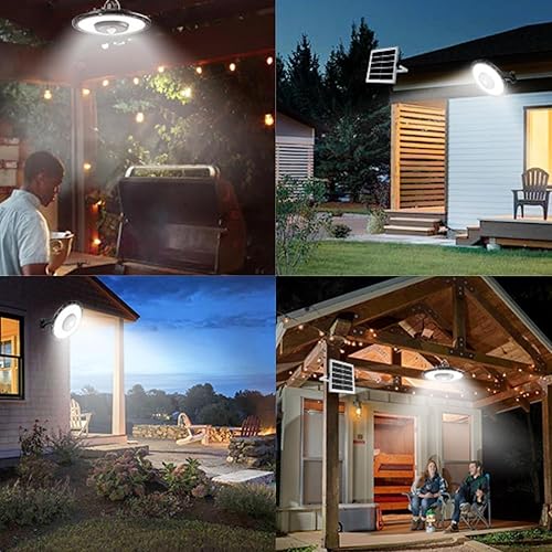 Miniatura 7 de Auzev Luces solares para interiores y exteriores, 3000 lúmenes, luz solar con interruptor, control remoto, temporizador, 3 CCT IP65, colgante