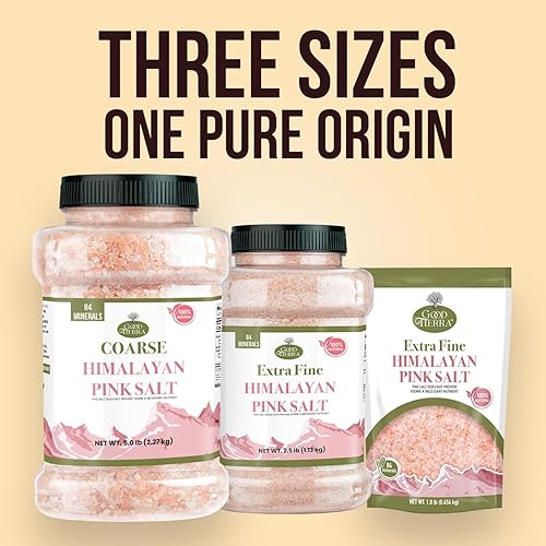 Miniatura 5 de Good Tierra Sal rosa del Himalaya en frasco, grano extrafino, 2.5 libras.