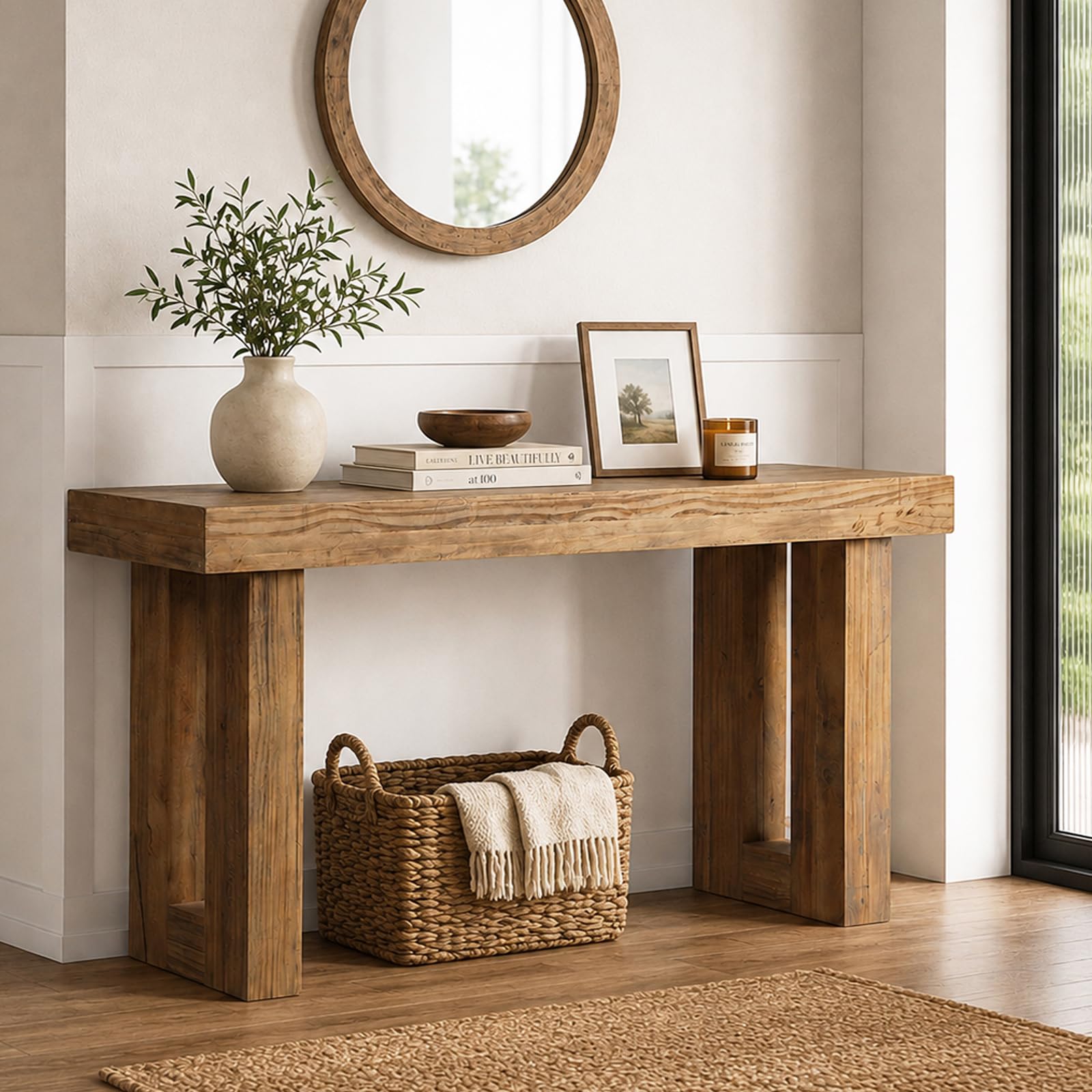 HOKYHOKY Reclaimed Solid Wood Console Table