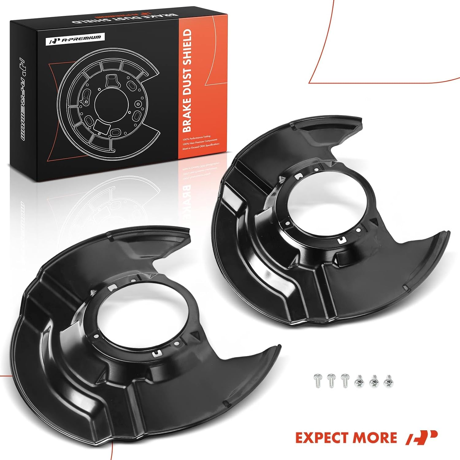 A-Premium Front Driver and Passenger Side Brake Dust Shield Compatible with Honda Models - CR-V CRV 2017-2024, Without Hybrid Model, 2-PC Set
