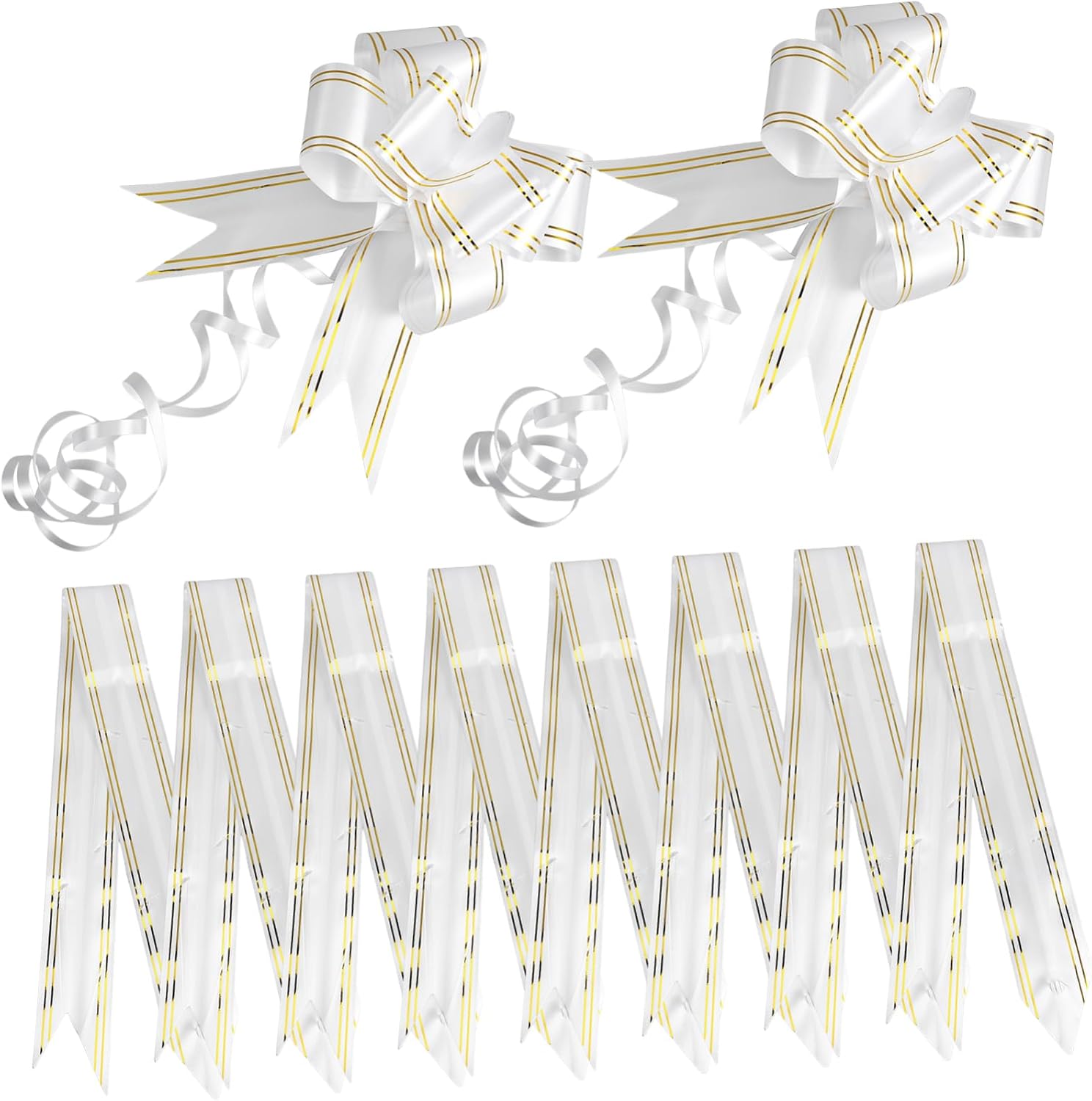 CALLARON 100pcs Decorative Pull Bows for Wrapping Trimmed Ribbons for Weddings Showers and Special Occasions Elegant Present Box Decorations Versatile and Reusable Design