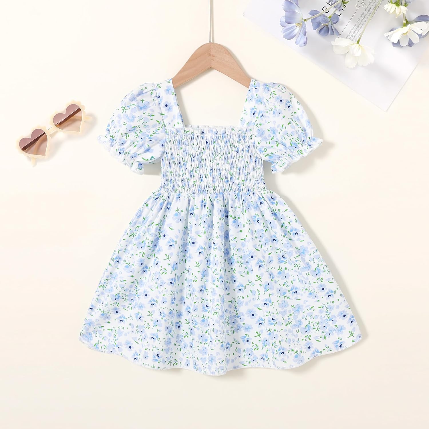 elodiee オーガニックコットン キッズ オフショルダードレス フラワー MELODY | エロディ オーガニック コットン キッズ 子供服 女の子  かわいい お出かけ ギフト プレゼント お誕生祝 オフショルダー 春夏 ワンピース フラワープリント | ハーモネイチャー 楽天市場店 ... 幼児 赤ちゃん 女の子 夏 スクエアネック フローラルドレス バブル 半袖 フリル スモック サンドレス