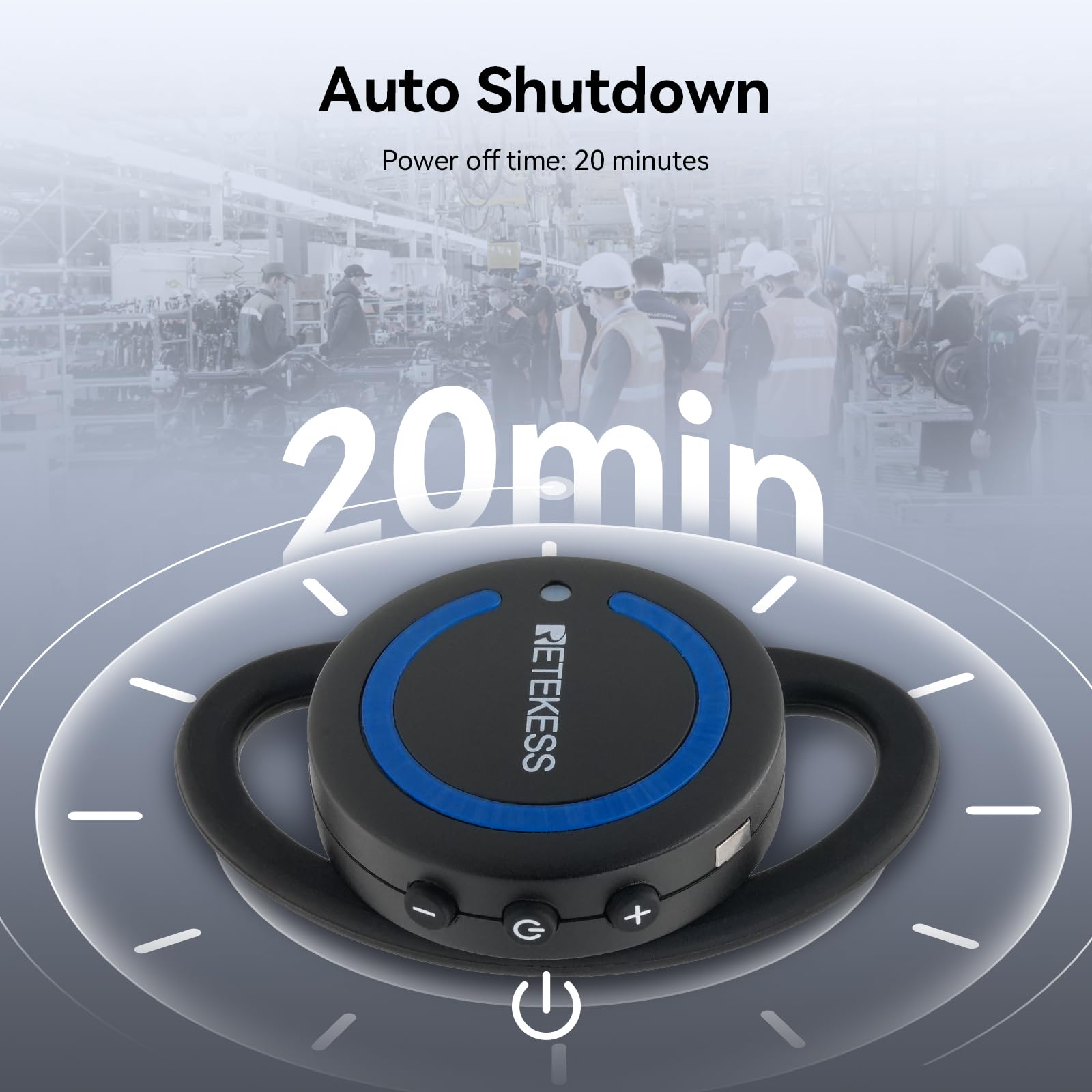 Retekess TT126R Tourguide-System, Mini-Ohrbügelempfänger, Audio-Interpretationssystem für Werksführungen, Konferenzen (5 Empfänger)