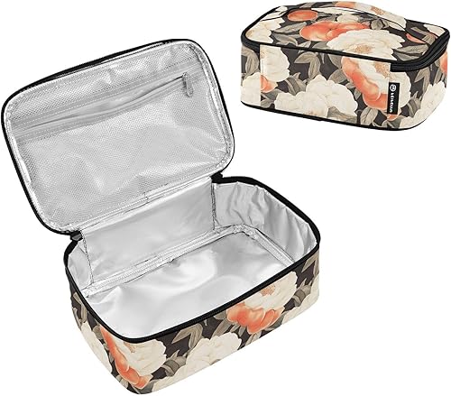 Miniatura 2 de KLL Pintado Vintage Peaches Blossoms diseñado bolsa de almuerzo niños picnic almuerzo caja aislada con asa almuerzo estilo cartera para hombre
