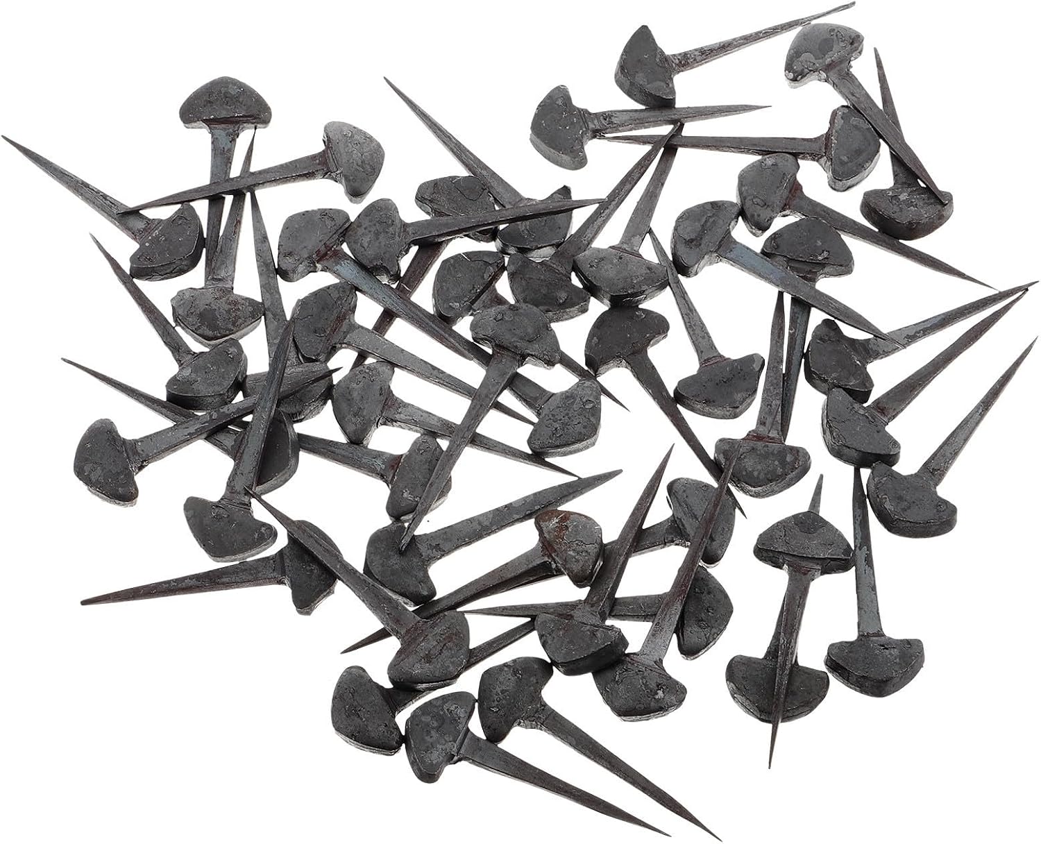 BESPORTBLE 50pcs Iron Horseshoe Nails for Hoof and Horseshoe Use, Sturdy Black Nails Enhanced Stability and Versatile Use, for Equestrian Sports and Professional Farriers