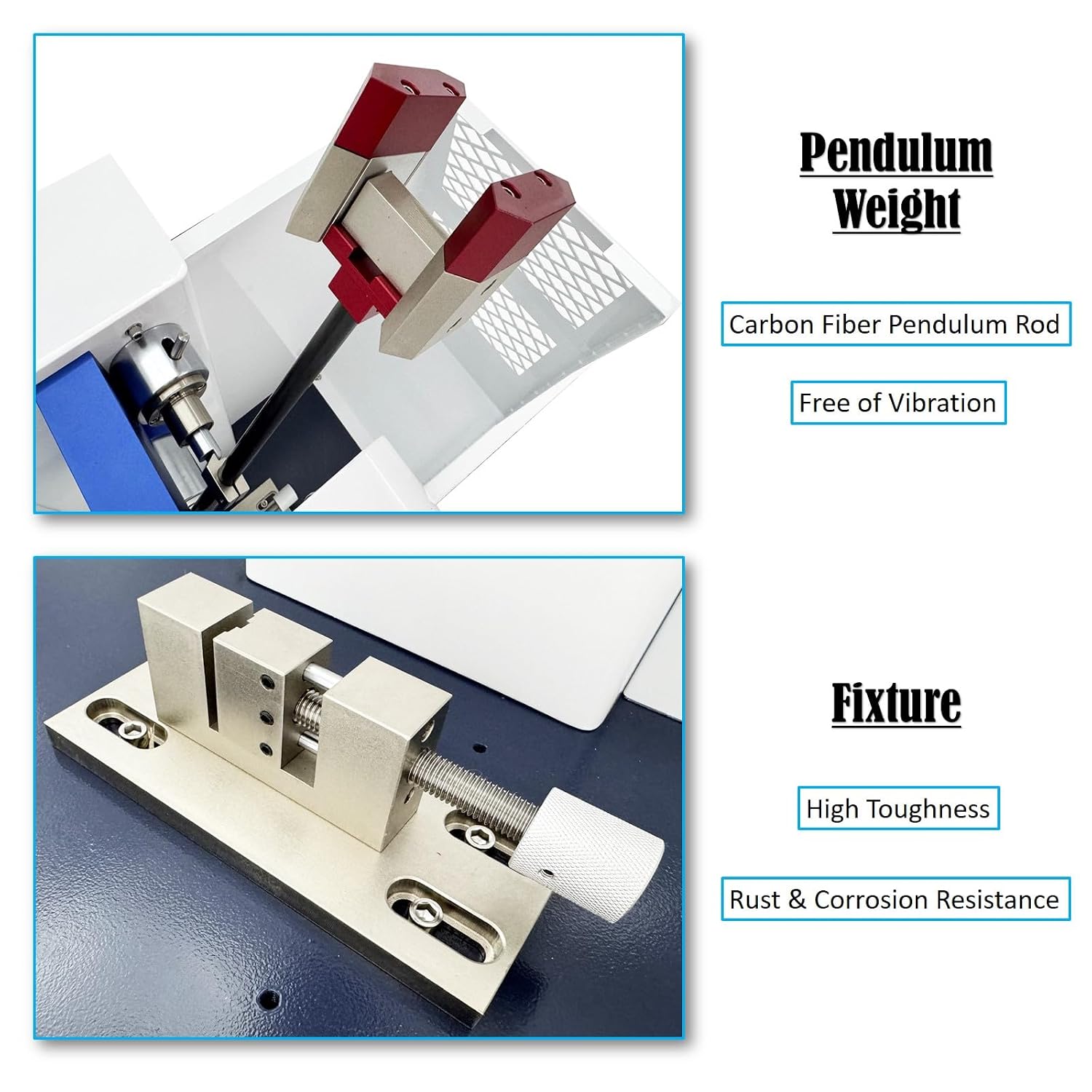 Plastic Impact Testing Machine Digital Display Charpy Pendulum Impact Tester with Data Printing, LCD Display for Rigid Plastic, Reinforced Nylon, Ceramics 110V