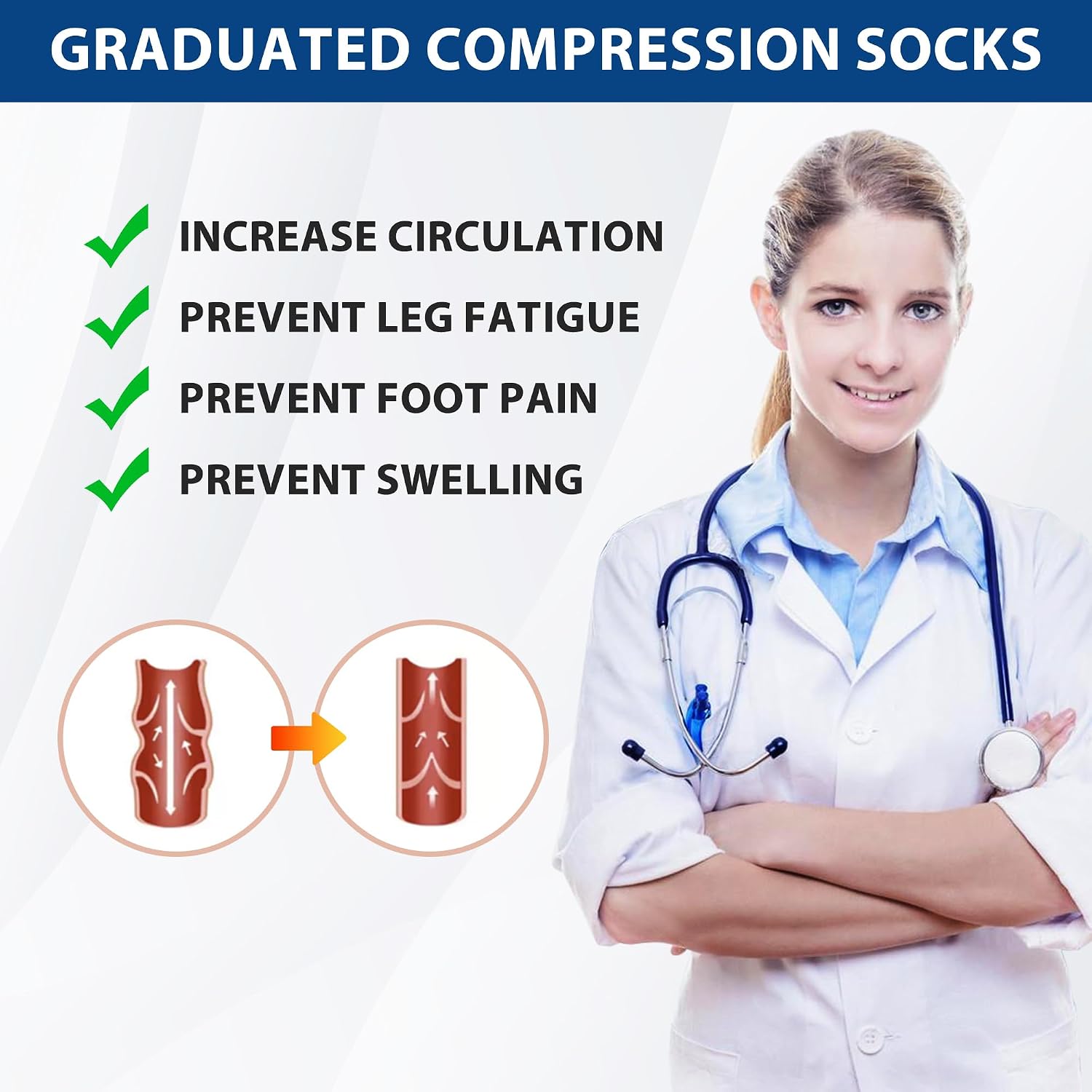 hello momoya Compression Socks for Women Men Circulation Knee High 8 Pairs for Nurses, Running, Travel, Athletic image 4