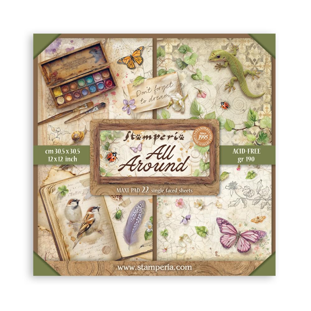 Stamperia 12x12 Scrapbooking Pad – All Around | SBBXLB37