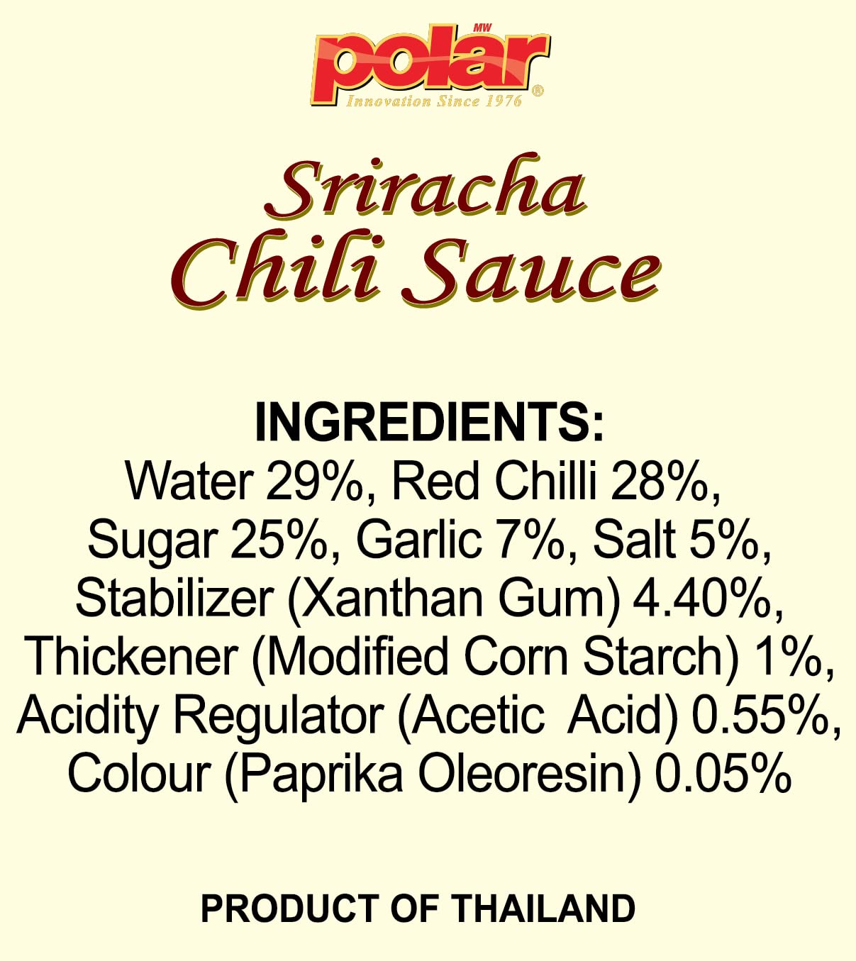 MW Polar Sriracha Chili Sauce 7.5 oz (Pack of 6), Hot Sauce for Pho, Breakfast, Eggs & Toast, Sandwich, Taco, Sushi, Spicy Mayo, No Artificial Colors