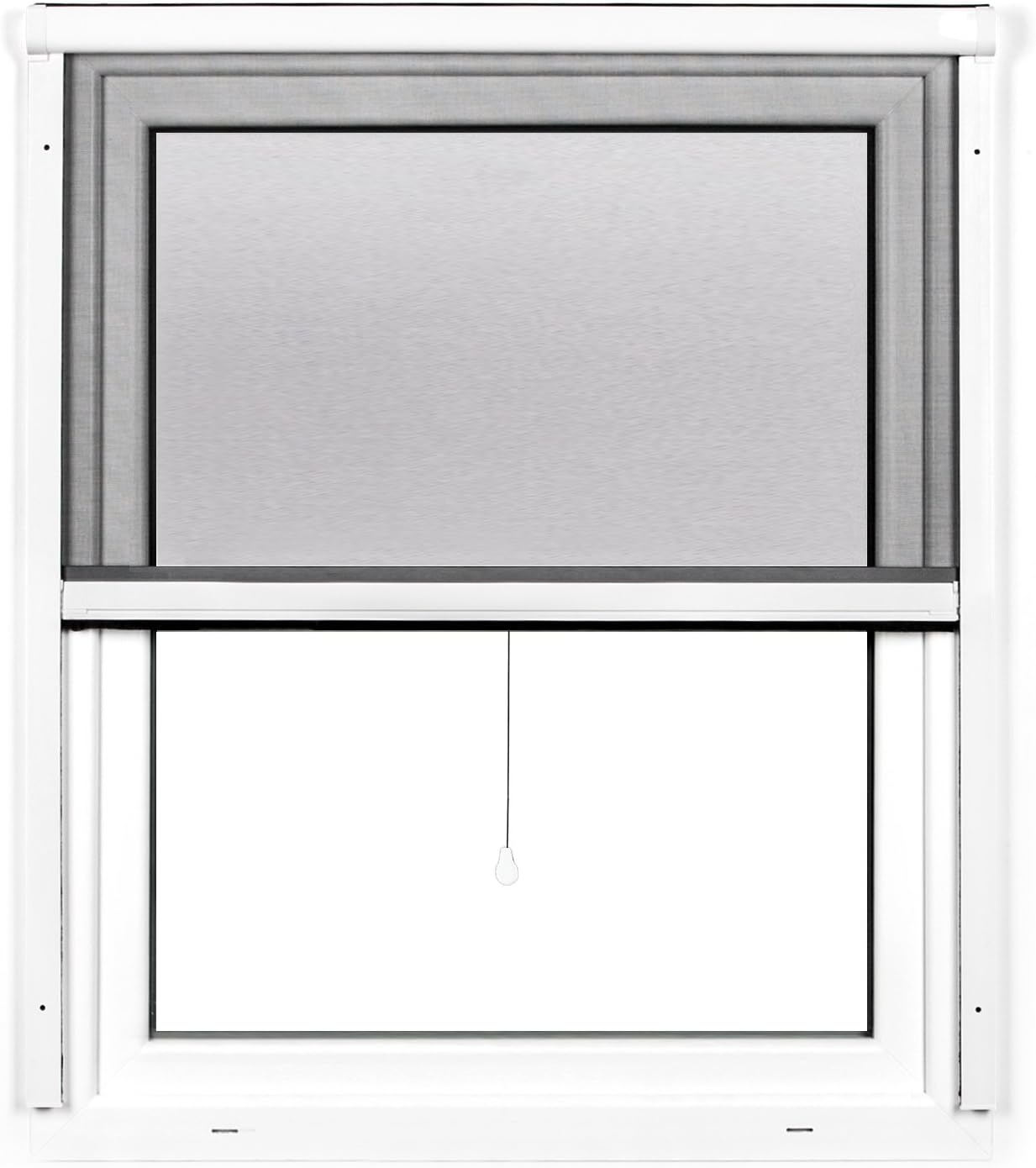 jarolift 4 in 1 Zanzara Roller Fly Screen for Windows - Retractable Insect Protection Screen - Aluminium Frame 70 x 130 cm (W x H), White