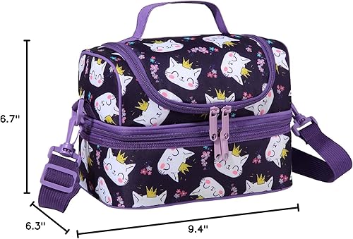 Miniatura 8 de ChaseChic - Lonchera ligera aislada para niños y niños, organizador de almuerzo de doble compartimento, bolsa enfriadora a prueba de fugas con