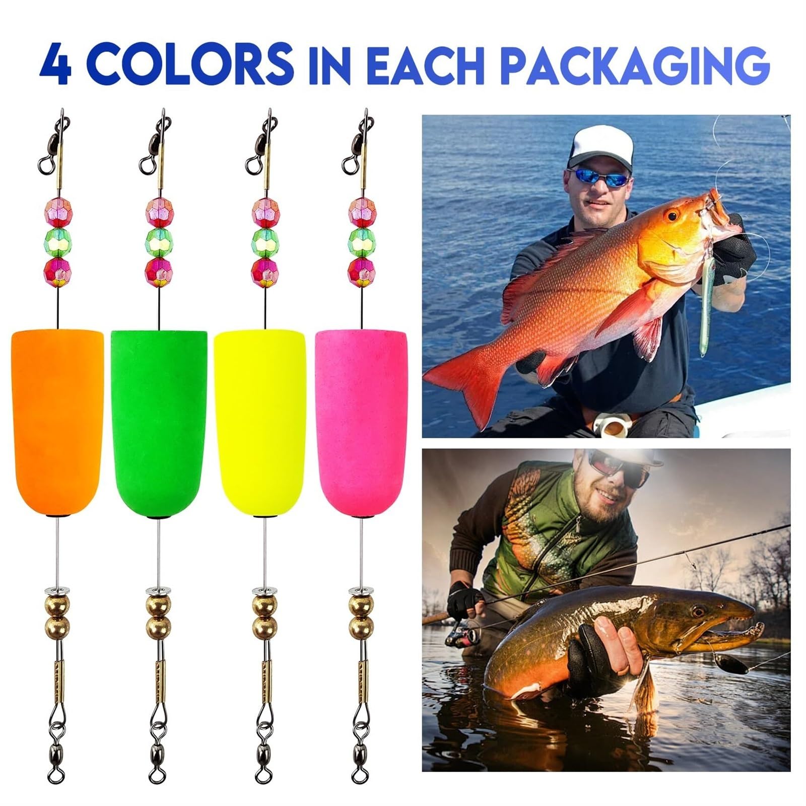Popping Corks Floats Angel Bobbers Floats Popping Corks Rassel Rig for Süßwasser 2PCS/4PCS FüR Fischen