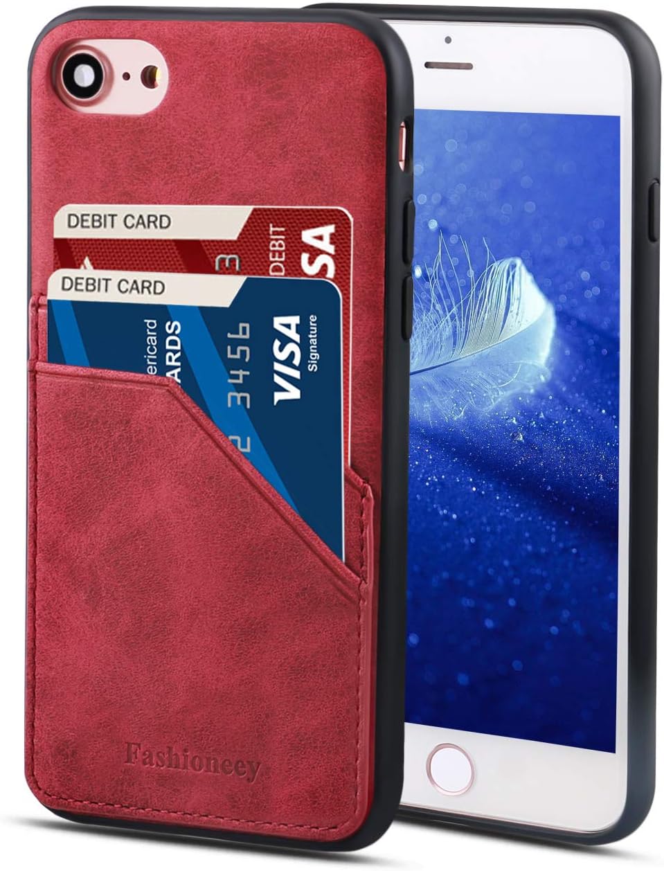 iPhone SE 2020 Case, iPhone 7/8 Leather Card Holder Case, Ultra Slim Professional Cover with 2 Card Holder Slots Compatible iPhone 7 (2016)/ iPhone 8 (2017) 4.7" Versions