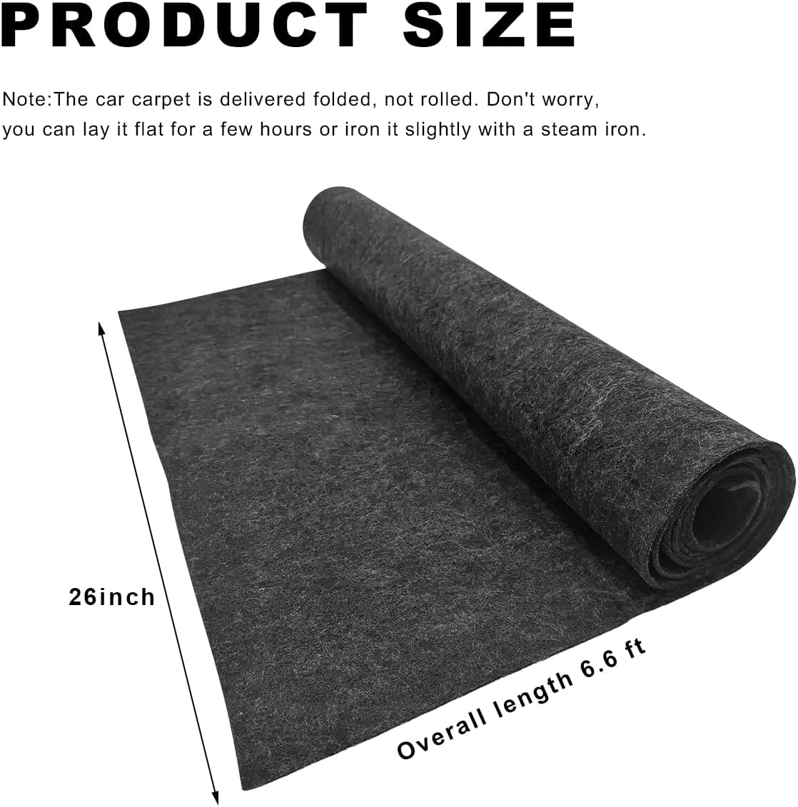 78"×26" Underfelt Carpet for Speaker, Wear Resistant Craft Felt Fabric Roll Car Trim Carpeting Cover, Multipurpose Subwoofer Speaker Liner Replacement for Car Truck SUV