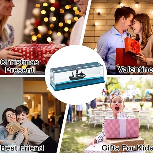 Miniatura 7 de Barco insumergible en una caja, botella de deriva fluida de crucero, juguete de crucero insumergible, decoración de modelo de deriva de líquido de