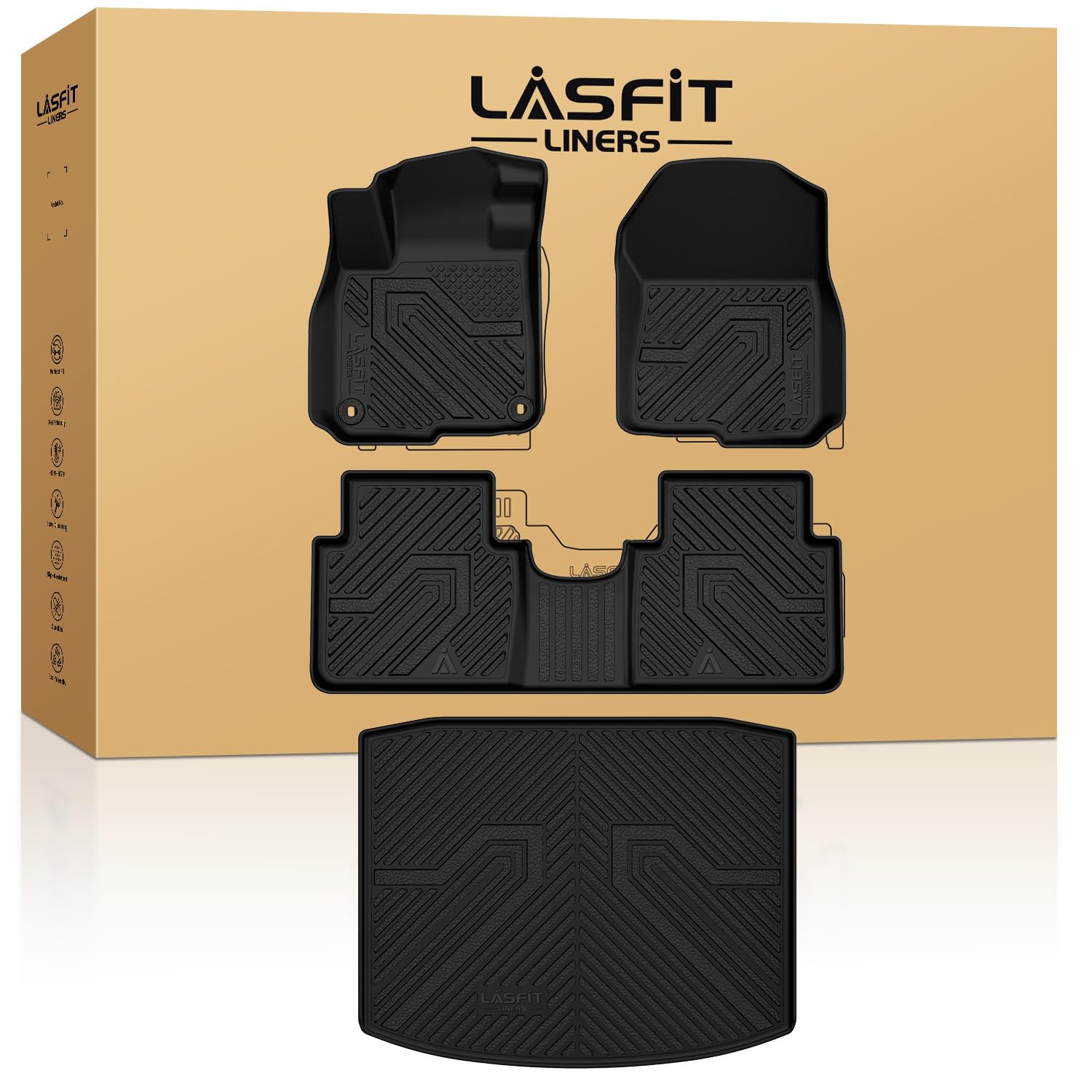LASFIT floor mats and trunk mat set for Honda CR-V 2017-2022 gas models