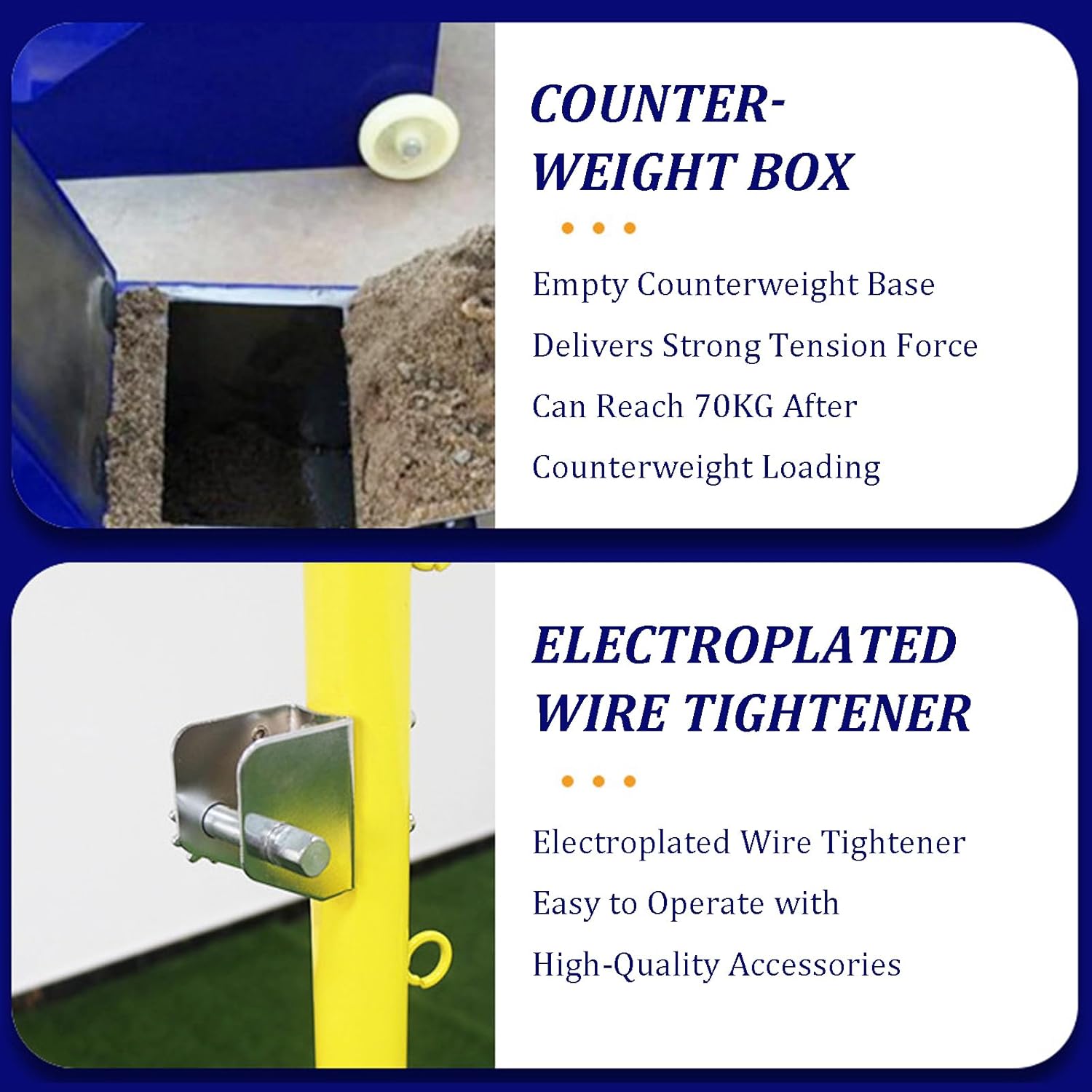 Heavy Duty Volleyball Poles, Badminton Net Poles - Adjustable Height 1.55m-2.1m, Box Type Net Post Stand, Indoor & Outdoor Volleyball Stand With Wheels, For Backyard, Stadium, Beach, Adults & Kids