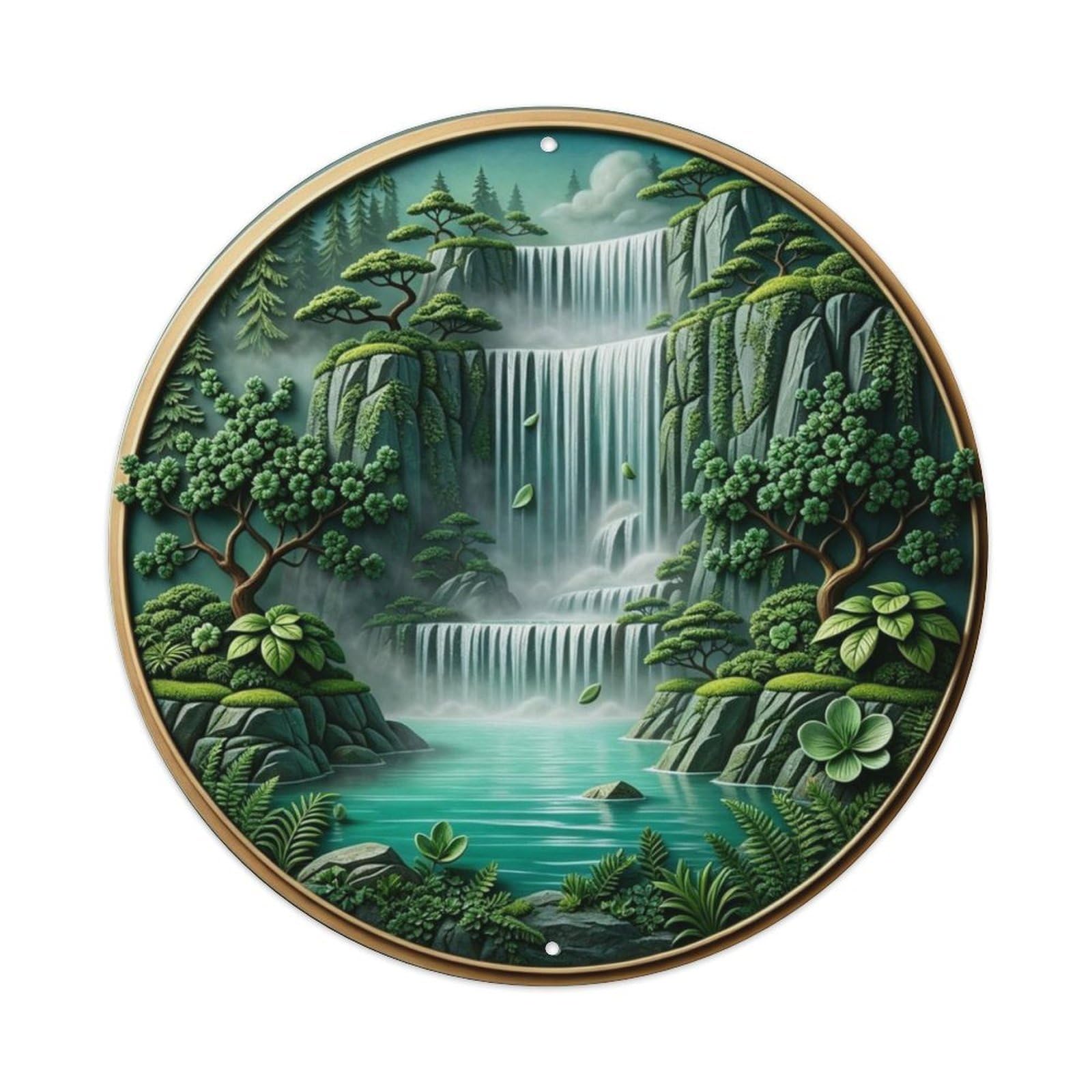 Oregon Waterfall Forest Metal Tin Sign Plaque