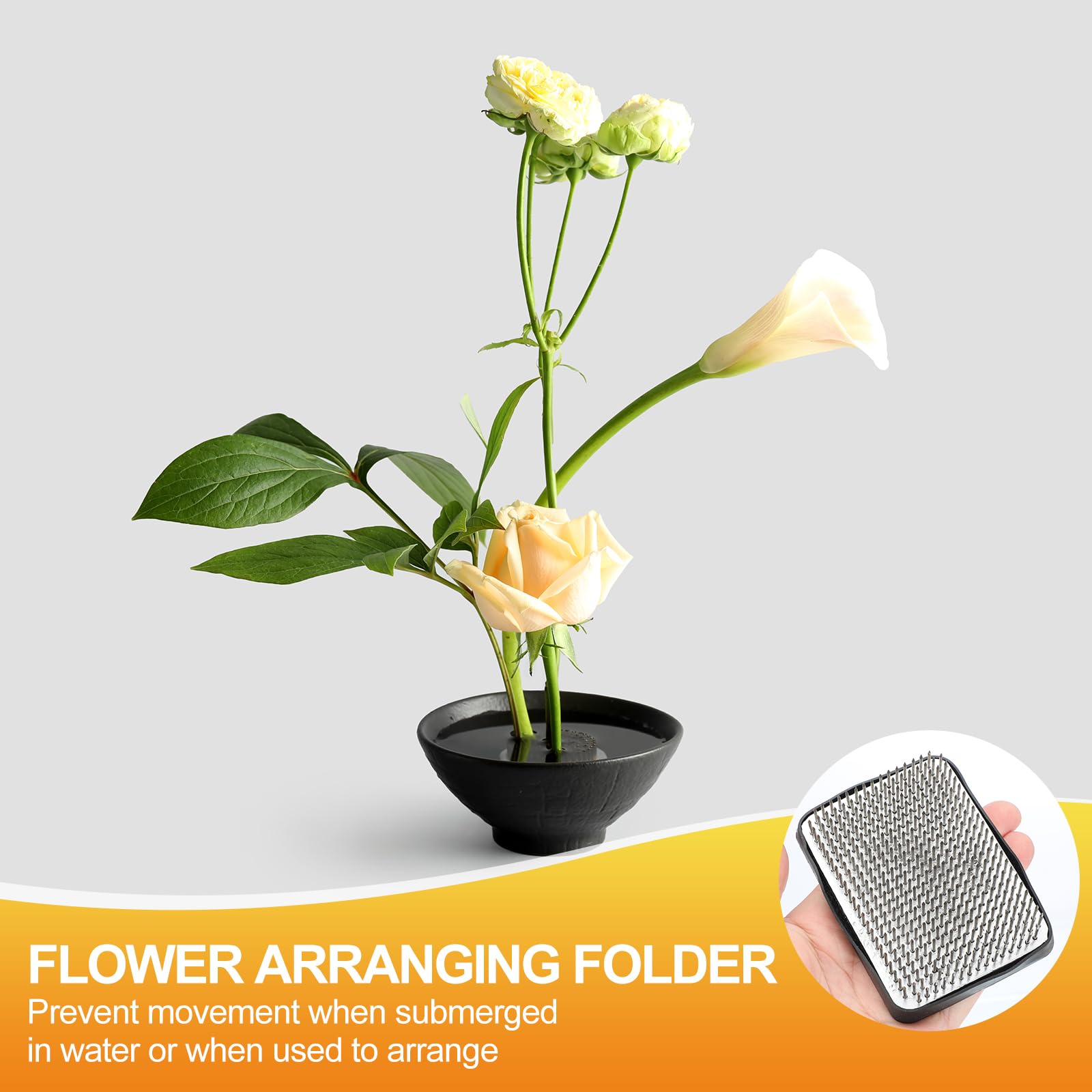 PATIKIL 1.7"x2.4" Flower Frog, Brass Flower Arrangement Holder Square