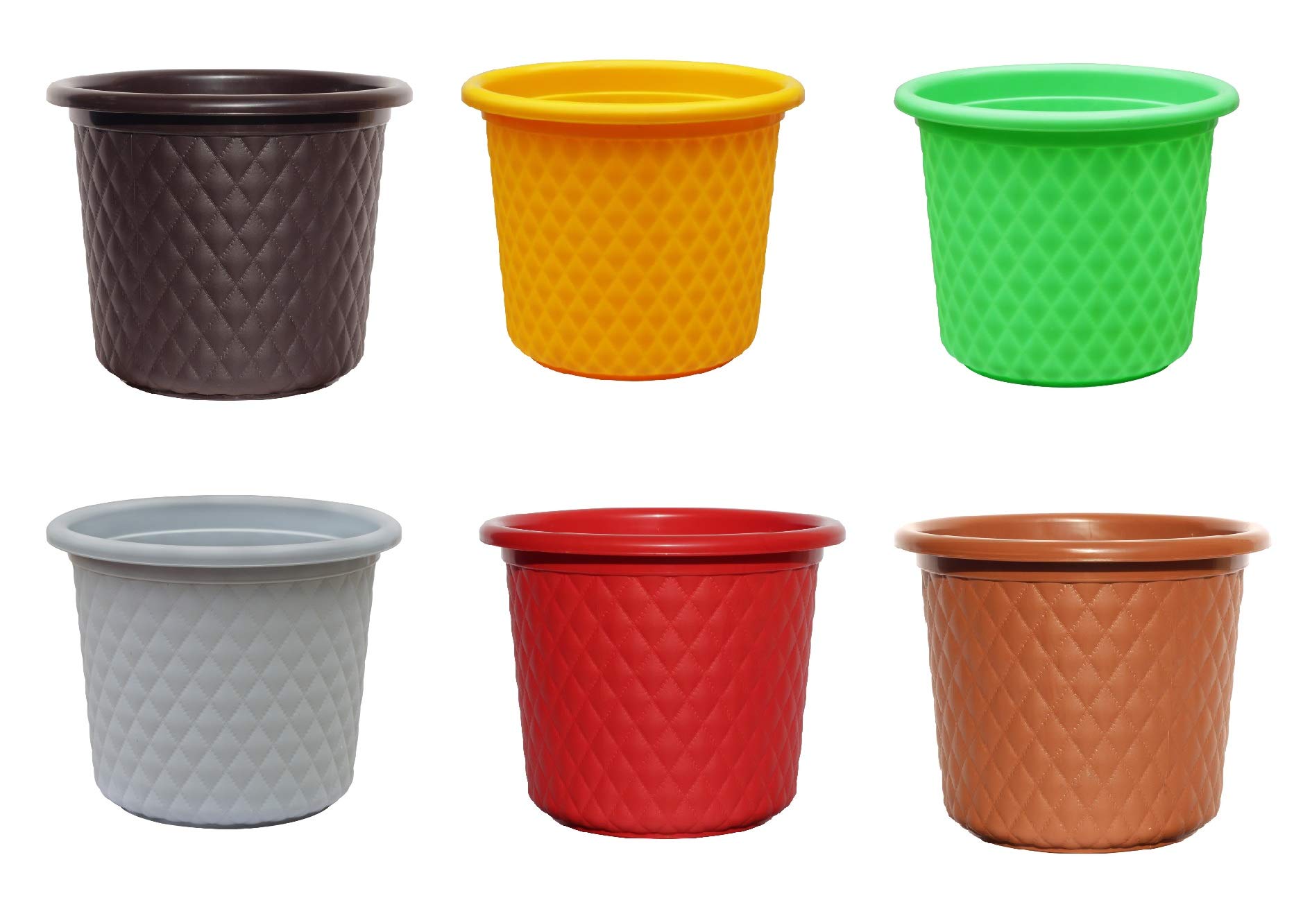 AASHU Heavy Duty Leather Finish Plant Pot Sets planters pots for Indoor pots for Balcony (Size -14Dia,Height-13 Colour -Multicolor)-Pack of 6 (B083Y153SG) Amazon Price History, Amazon Price Tracker