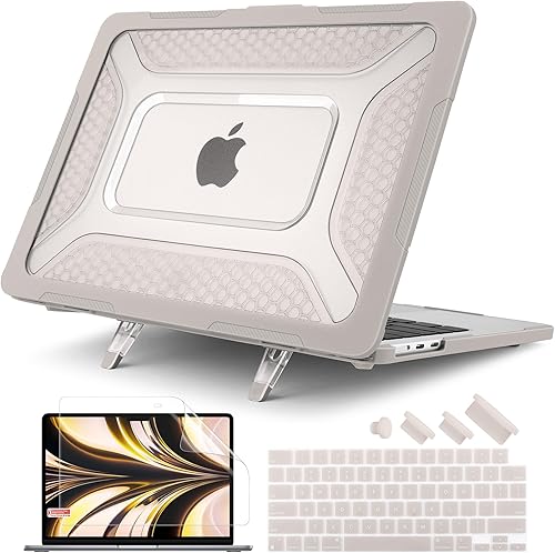 Batianda Funda mejorada para MacBook Air de 15 pulgadas 2024 2023 versión M3 M2 Chip A2941, carcasa rígida protectora resistente con parachoques de