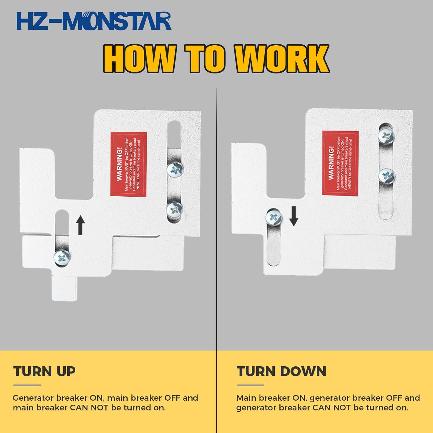 Generator Interlock Kit Compatible with Eaton Cutler Hammer BR Series 150 and 200 amp Panels, 1 1/4-1 7/16“ Spacing Between Main and Branch Breaker, Professional & Safe Interlock Kit