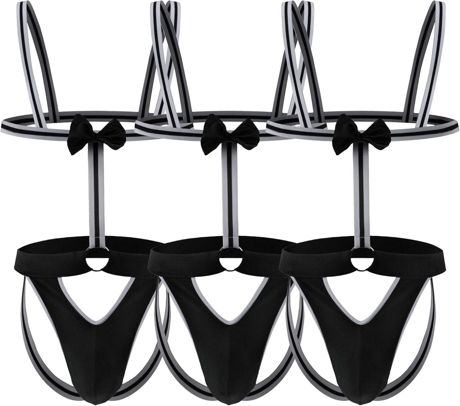 JEsilunmaMY Men's Cutout Thong Bodysuit Wrestling Singlet Waiter Butler Jumpsuits Sexy Lingerie Jockstrap Leotard Underwear