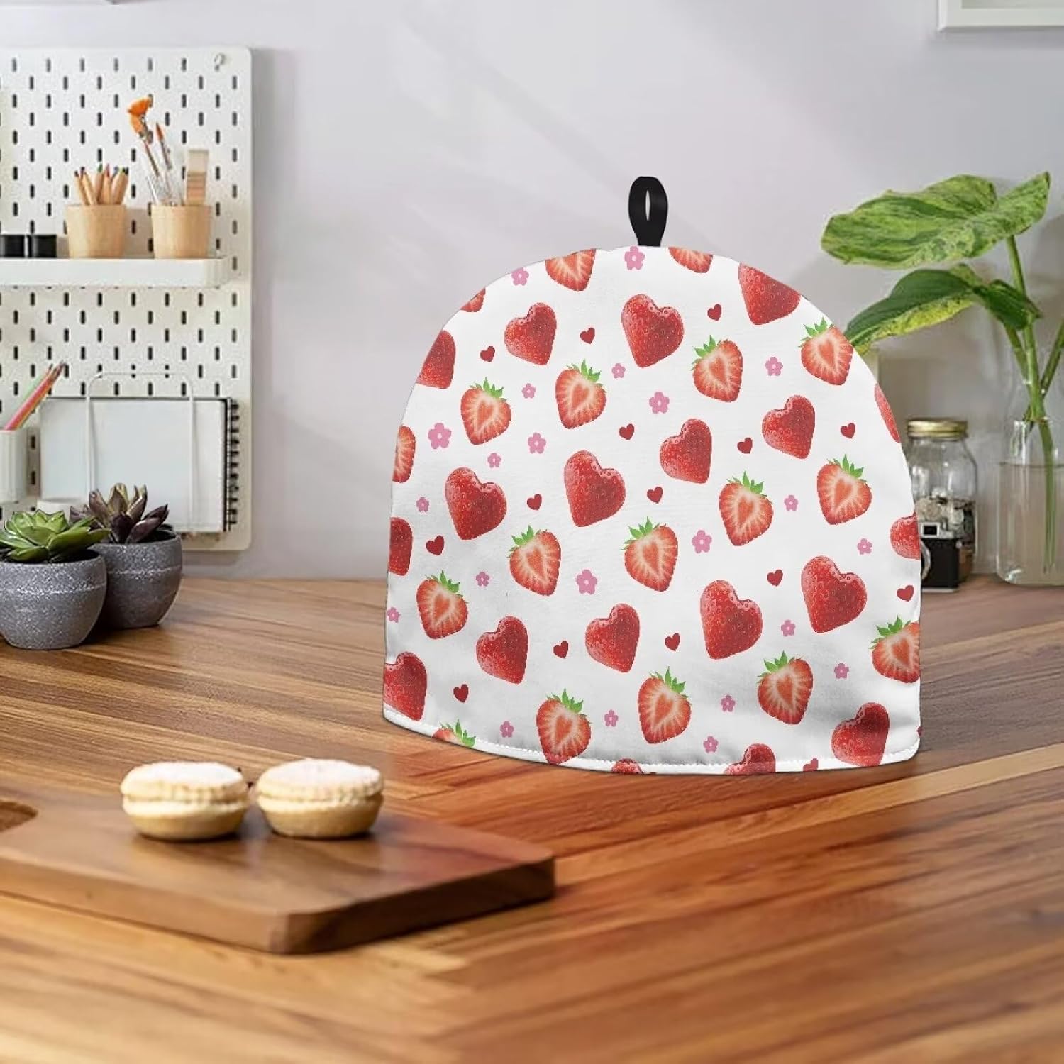 ZOUTAIRONG Strawberries Tea Cozy Kitchen Accessory Home Kitchen Decorative Chrysanthemum Cover Just Enough-Teapot Insulation Cover Party Gift-Teapot Dust Protector Keep Warm