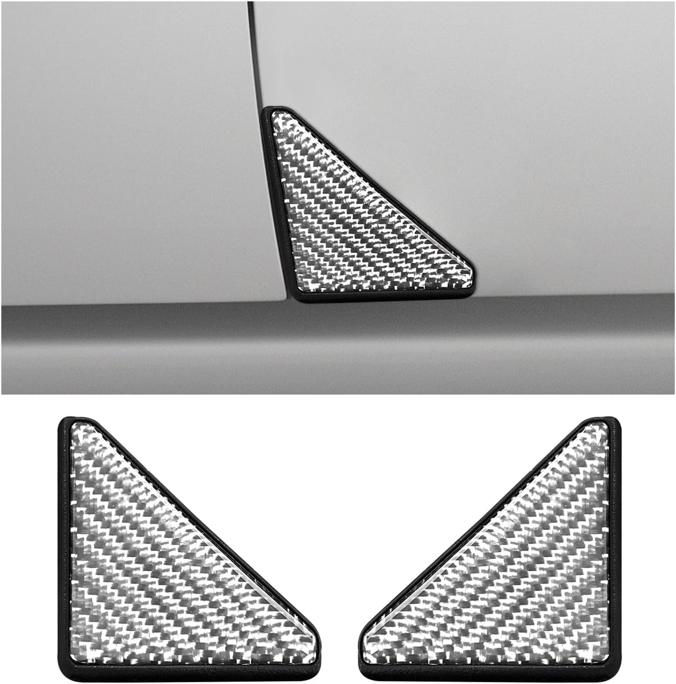2PCS Car Side Door Edge Guards, Carbon Fiber Anti-Collision Vehicle Door Corner Protector, Self-Adhesive Auto Front Door Corner Scratch Sticker Film, Universal Car Accessories (Black)