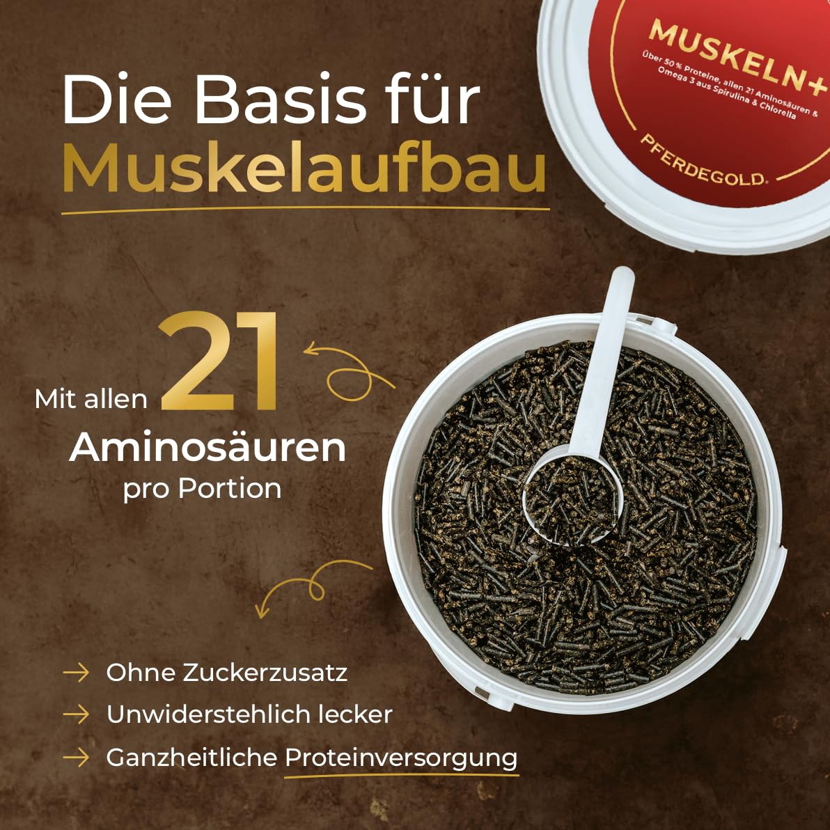 Nerven 2.0 + Muskeln+ Bundle für Pferde – Magnesium-Komplex & Omega-3 zur Stressunterstützung + Muskelaufbau Pellets mit 52% Protein & 21 Aminosäuren – Made in Germany