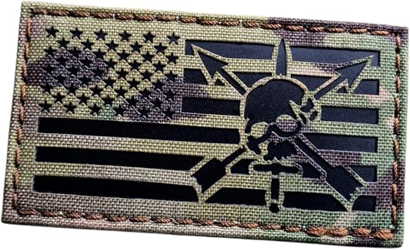 IR USA Green Berets Nous Defions Patch Multicam 2x3.5 Tactical Morale Patch Compatible with Velcro for Vest, Backpacks, Gear