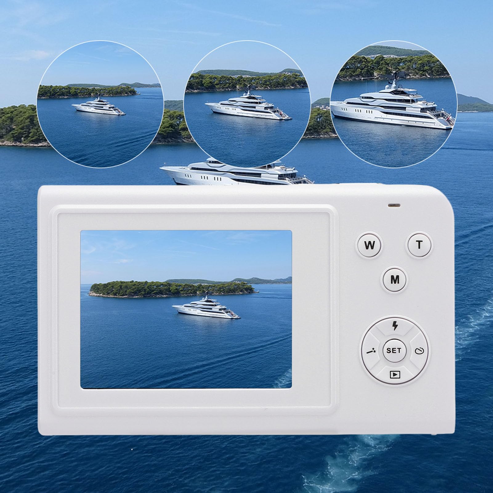 Aparat Cyfrowy, 56 MP 4K Autofokus 16-krotny Zoom Cyfrowy Aparat dla Dzieci Aparaty Cyfrowe do Aparatu (WHITE)