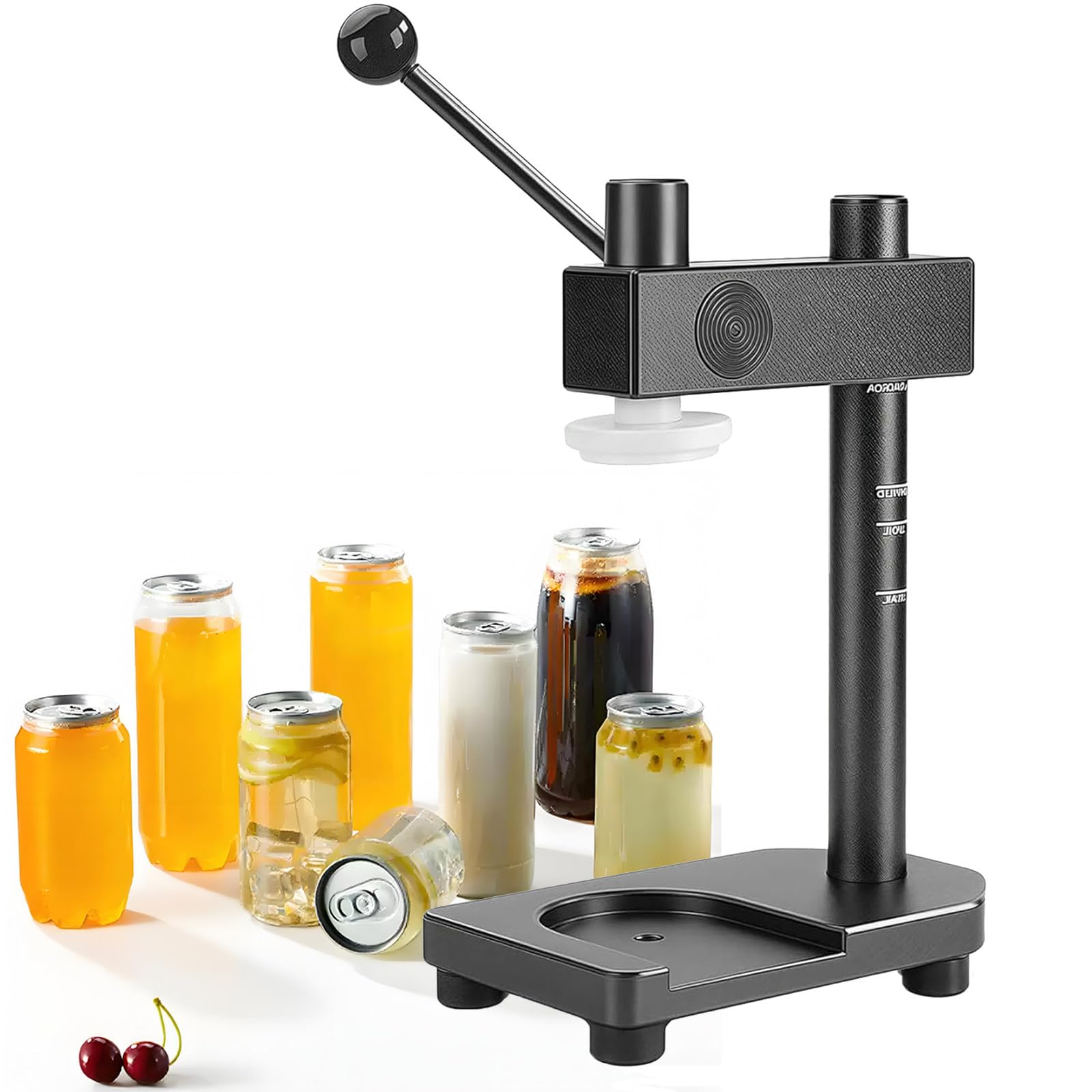 ZIXIAOS Aluminum Alloy Cup Closing Machine, Hand Tin Can Seamer Machine with Fixed Base, Sealing Capacity 250/330/400/500/700 Ml,For Sealing Pet Bottle Can Grey