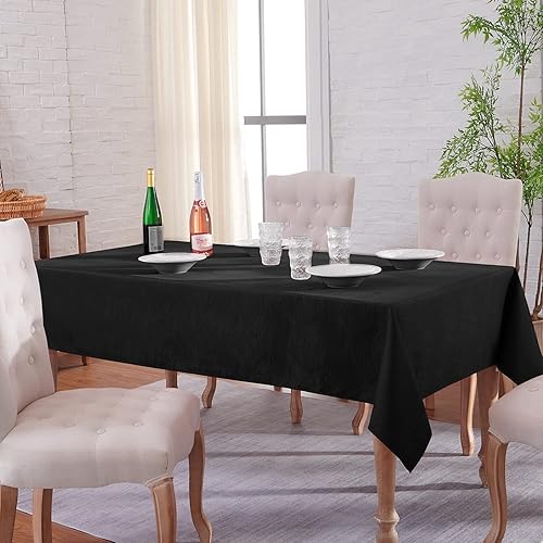 Miniatura 6 de Softalker Mantel rectangular de jacquard, diseño de remolino, impermeable, resistente a las manchas, sin arrugas, peso pesado, para cenas, fiestas,