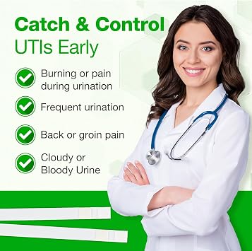 Easy@Home Urinary Tract Infection Tests: UTI Testing Strips with Reliable Results, Fast Urine Test Urinalysis for Bladder Infections UTIs, Individual Packet (UTI-3 Pack)