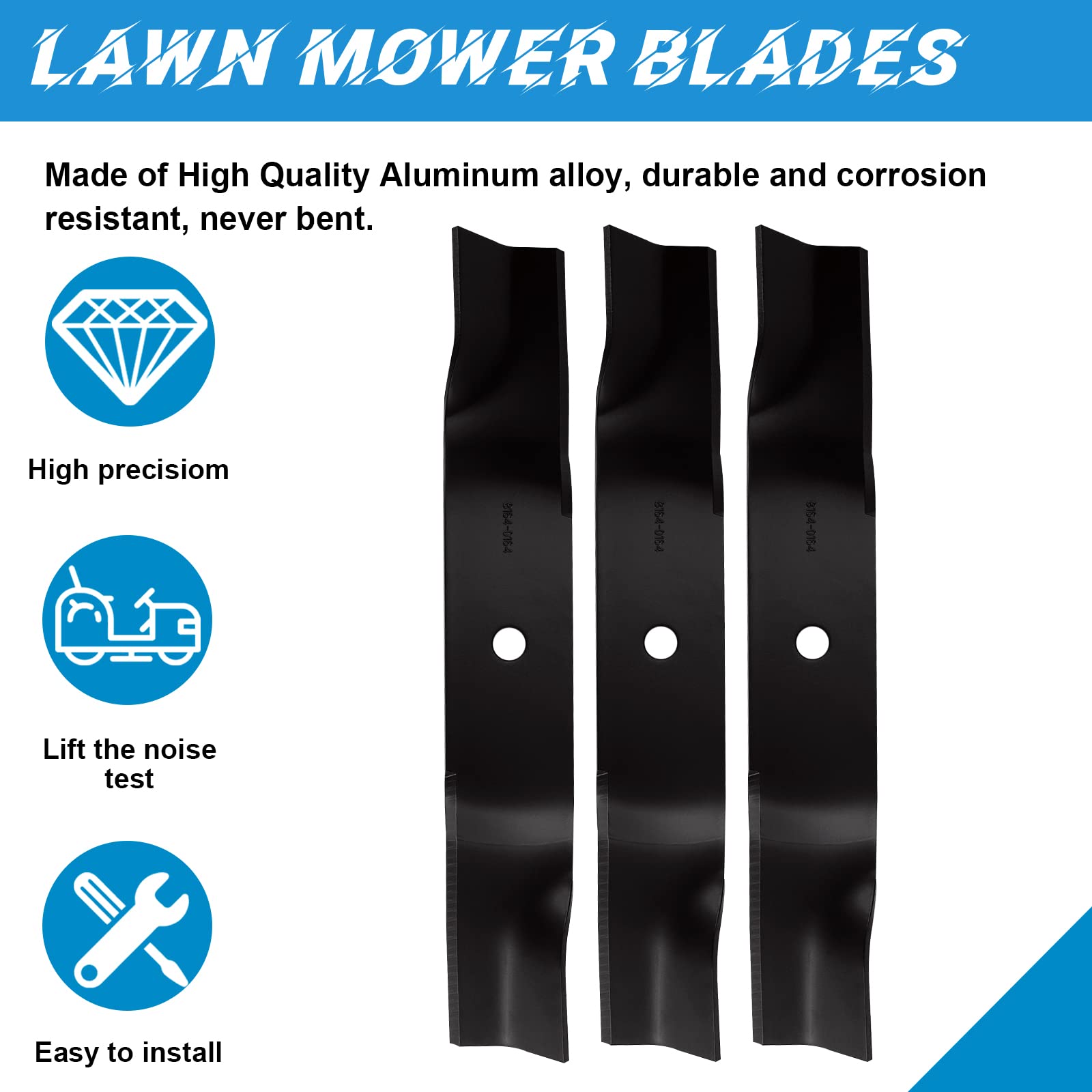 Cuchillas de cubierta para cortacésped de 54 pulgadas GTX2154LE para Cub Cadet 01005337 01005337P 02005018 742-04416 942-04416, paquete de 3
