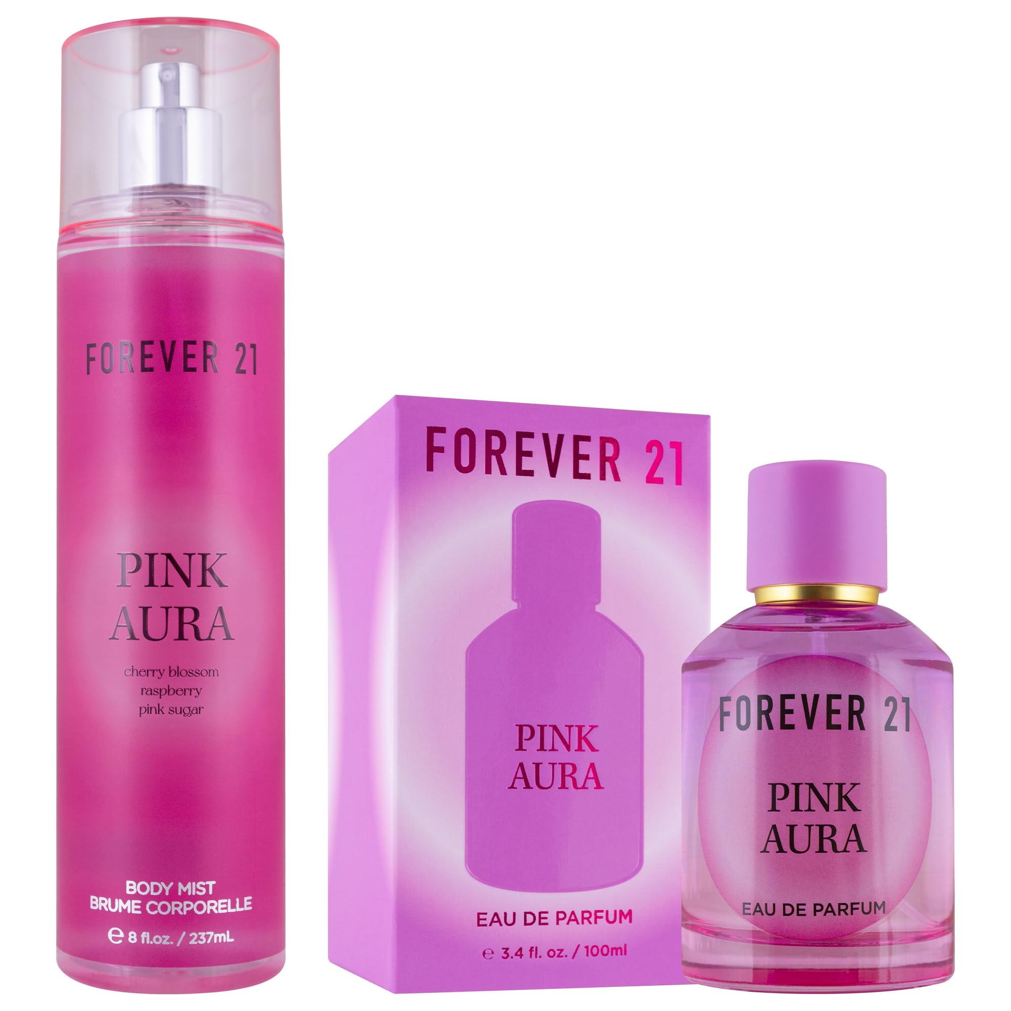 Pink Aura 3.4 Fl. Oz. EDP + Pink Aura 8 Fl. Oz. Body Mist Bundle