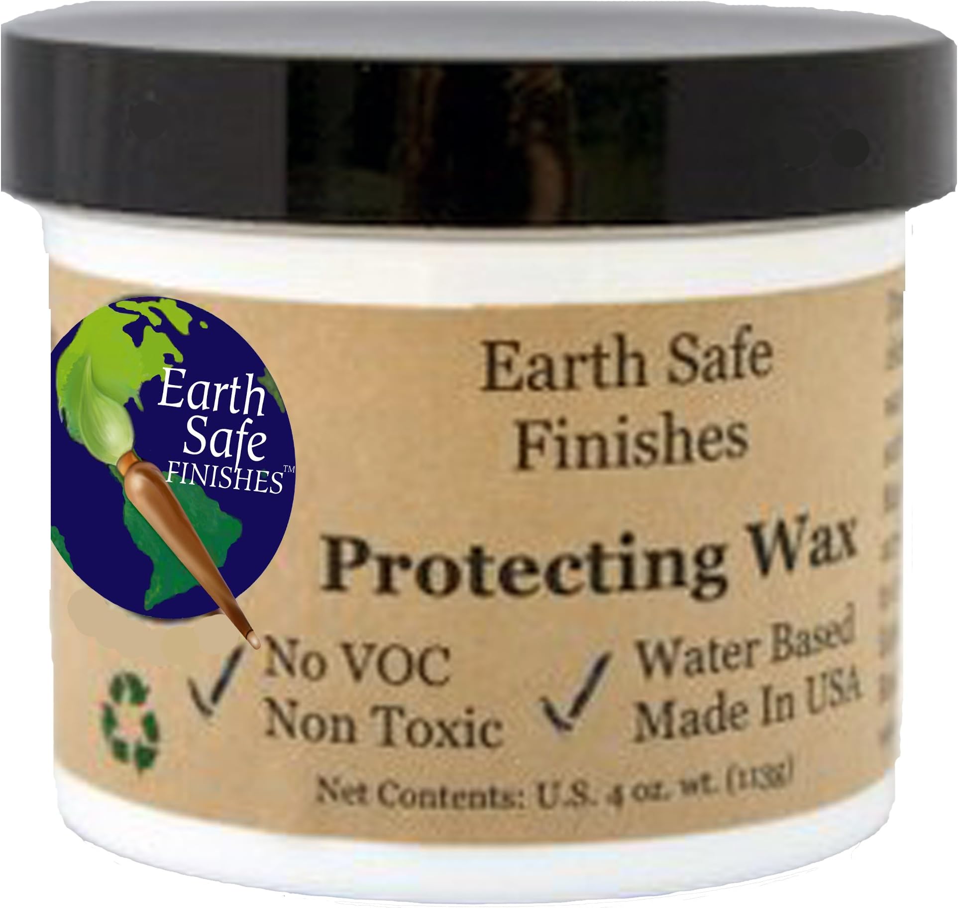 Earth Safe Finishes Protecting Wax, No VOC, 4-Ounce