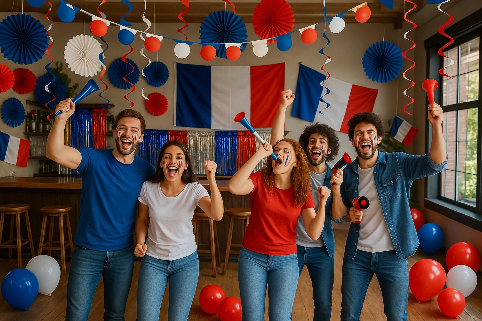 P'TIT CLOWN - 61002 - Stick de Maquillage Bleu Blanc Rouge - Parfait pour Supporter la France Lors des Célébrations et Événements Sportifs - Facile à Utiliser