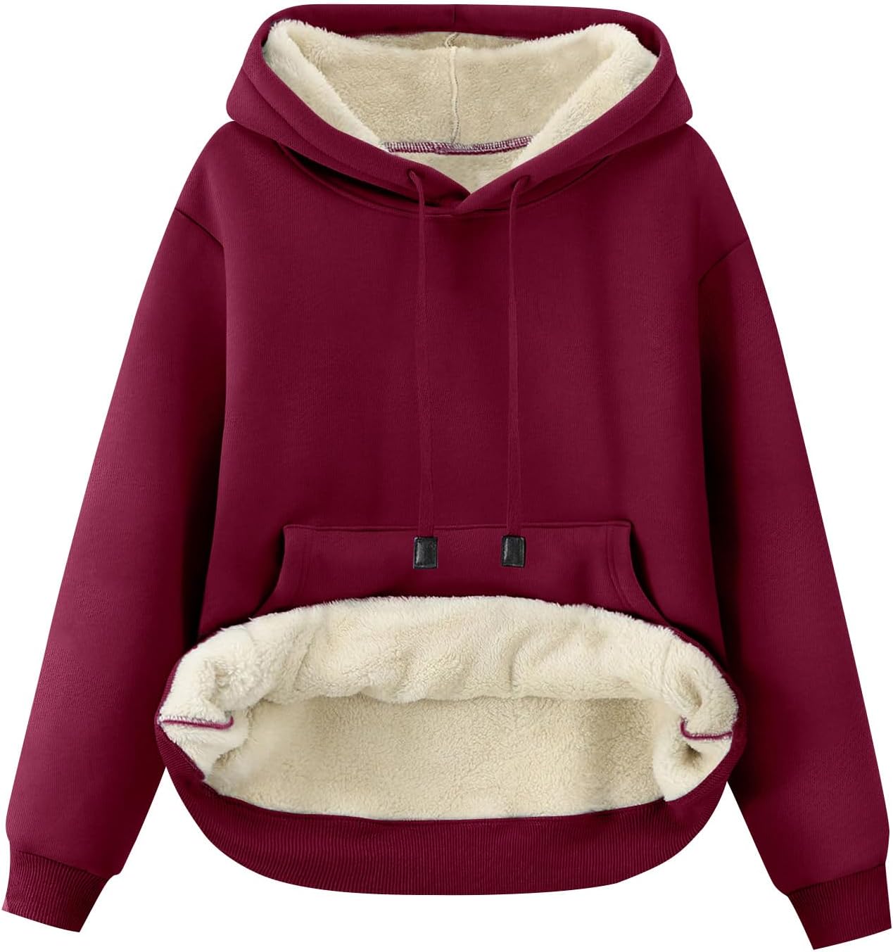 Kissonic Women's Winter Warm Sherpa Fleece Lined Hoodie Sweatshirts Thick Pullover Tops with Pockets