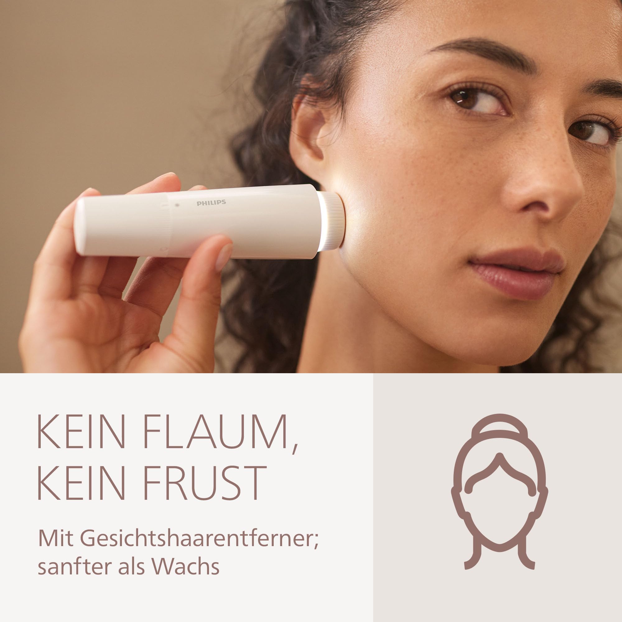 Philips Lady Shaver Series 8000 - kabelloser elektrischer Rasierer, nass und trocken, 3 Klingen, flexibler Scherkopf, LED-Licht, Gesicht/Beine/Körper/Bikinizone, 100 Min. Laufzeit, Modell BRL159/00
