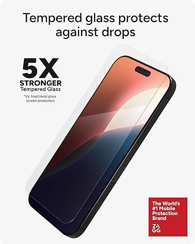 Miniatura 105 de ZAGG Glass Elite VisionGuard + - Protector de pantalla con filtro de luz azul para iPhone 11 Pro, iPhone Xs, iPhone X - invisibleShield - Protección