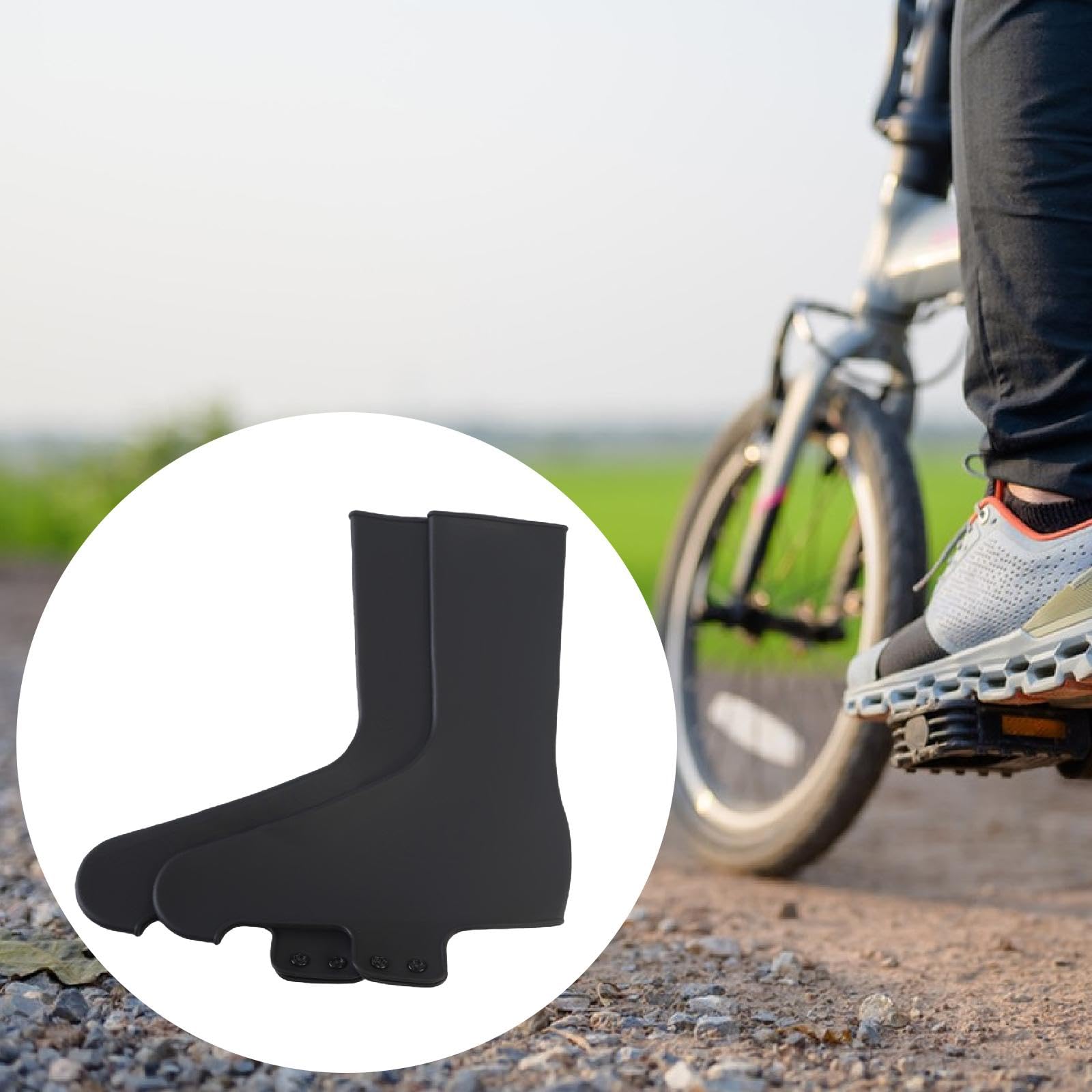 Lot de 2 Couvre-chaussures Imperméables et Coupe-vent En Silicone Antidérapant, Adaptés Aux et à La Pratique de L'équitation Professionnel, Noir L