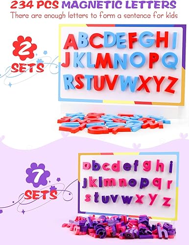 Miniatura 2 de Juego de juguetes de letras y números magnéticos imanes magnéticos fuertes de 234 piezas de alfabeto coloridos para niños pequeños - Imanes