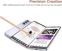 Vista 5 de Compatible con Samsung Galaxy Z Fold5 Slim S Pen, nuevo Compact S Pen, lápiz capacitivo de niveles de presión 4096 (rosa)