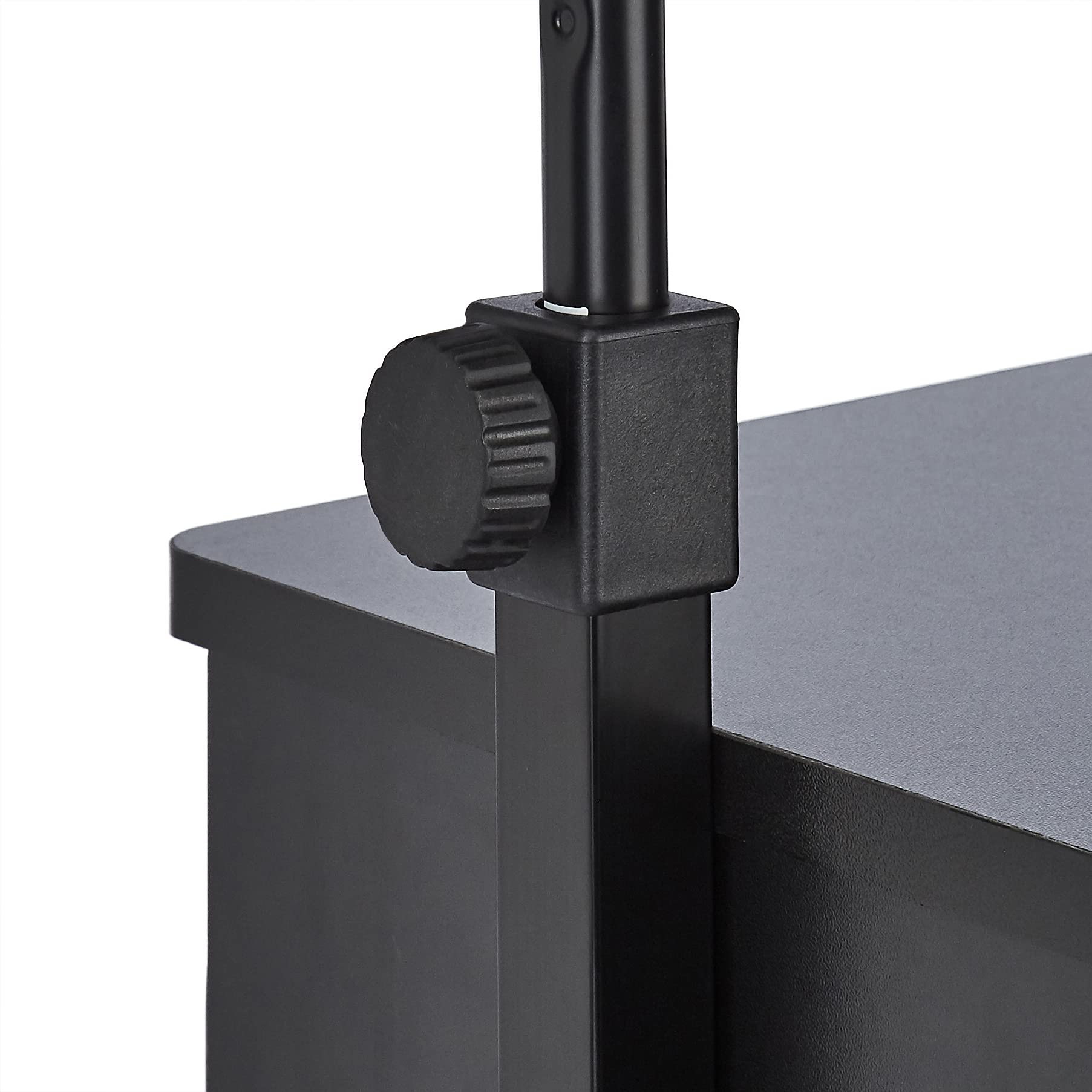 Amazon Basics Adjustable Standing Mobile Laptop Storage Cart with Shelves - Black, 21.5 x 15.7 x 30-45.3-Inches