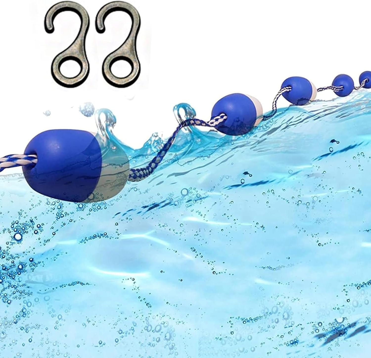 Swimming Pools Divider Buoy Line, Effective Visibility Pool Safety Float Rope for Section Off Hazardous Areas, Commercial Float Pool Divider Rope