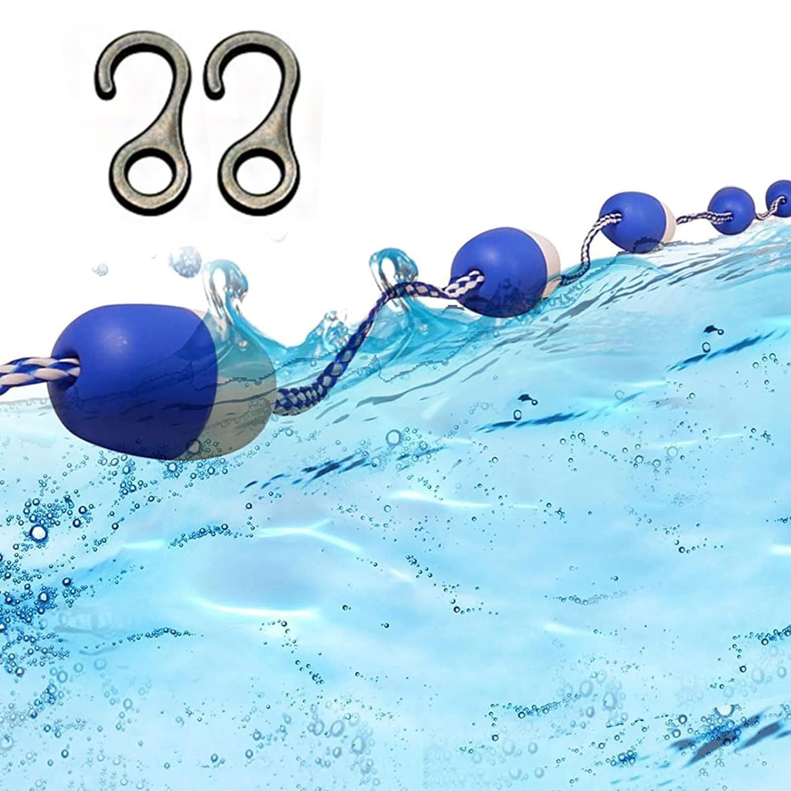 Pool-Sicherheits-Trennseil Schwimmbecken-Trennbojenleine, Schwimmbecken-Sicherheitsschwimmseil zum Abtrennen Gefährlicher Bereiche, Kommerzielles Schwimmbecken-Trennseil (Size : 14m(46ft))